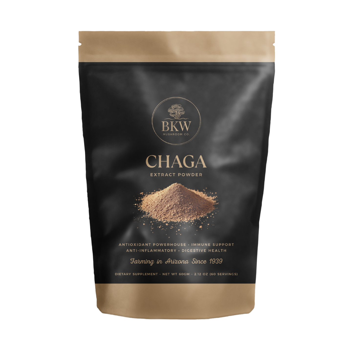 Chaga Extract Powder – Dual Extract for Immune, Anti-Inflammatory, & Digestive Support